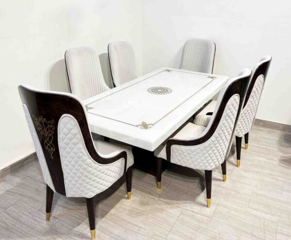 Iksha 6 Seater Dinning  Set with Onex Marble - Image 3