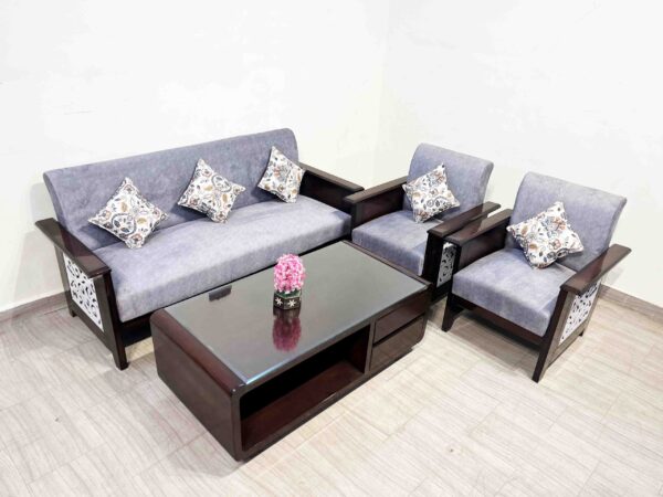 Morse Wooden 5 Seater Sofa 3+1+1 - Image 4