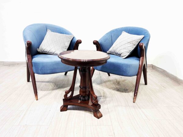 Zoka Arm Chairs Set of 2 With Coffee Table