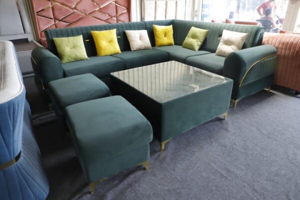 Rockers  7 seater L-Shape  Sofa with center table - Image 3