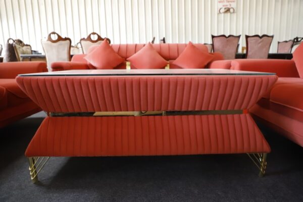 Red velvet 8 seater sofa - Image 6